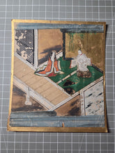 Load image into Gallery viewer, Hachikazuki (The Bowl-Bearer Princess), Circa 1600-1650. A Sumptuously Illuminated and Hand Painted Series of Sixteen Illuminated Yamato-E Paintings. An extremely Scarce Nara Ehon of this Otogi Zoshi Tale, a Japanese Cinderella