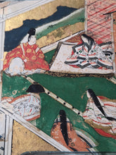Load image into Gallery viewer, Hachikazuki (The Bowl-Bearer Princess), Circa 1600-1650. A Sumptuously Illuminated and Hand Painted Series of Sixteen Illuminated Yamato-E Paintings. An extremely Scarce Nara Ehon of this Otogi Zoshi Tale, a Japanese Cinderella
