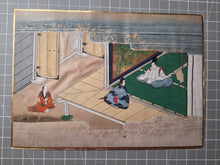 Load image into Gallery viewer, Bunsho Soshi (The Tale of Bunsho), Circa 1600-1670. A Beautifully Illuminated and Hand Painted Series of Twenty-Eight Yamato-E Paintings, Likely Made for the Nara Ehon Narrative of Bunsho the Saltmaker and Possibly Another Tale
