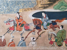 Load image into Gallery viewer, Bunsho Soshi (The Tale of Bunsho), Circa 1600-1670. A Beautifully Illuminated and Hand Painted Series of Twenty-Eight Yamato-E Paintings, Likely Made for the Nara Ehon Narrative of Bunsho the Saltmaker and Possibly Another Tale