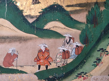 Load image into Gallery viewer, Bunsho Soshi (The Tale of Bunsho), Circa 1600-1670. A Beautifully Illuminated and Hand Painted Series of Twenty-Eight Yamato-E Paintings, Likely Made for the Nara Ehon Narrative of Bunsho the Saltmaker and Possibly Another Tale