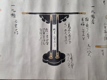 Load image into Gallery viewer, Hao li da Daoju (Great Gift Items), and Another Scroll, 1790. Two Manuscript Scrolls on Wedding Etiquette, with 14 Hand Drawn Illustrations of Gifts and Furniture, Including Lacquerware Boxes