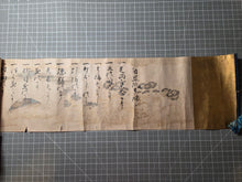 Load image into Gallery viewer, Hioki-ryū-sho makimono (Heki-ryū Scroll), 1605. An Early Illuminated Handscroll on the Martial Art of Archery, and the Hyki-ryu School, with Golden Illustrations