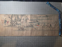 Load image into Gallery viewer, Kikyorai ji Emaki (Departure Speech Picture Scroll), 1863(?). A Japanese Rendition of Tao Yuanming Returning to Seclusion and other Scenes of his Life, Beautifully Painted on Silk in a Nanga Style