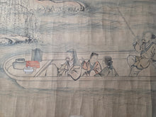 Load image into Gallery viewer, Kikyorai ji Emaki (Departure Speech Picture Scroll), 1863(?). A Japanese Rendition of Tao Yuanming Returning to Seclusion and other Scenes of his Life, Beautifully Painted on Silk in a Nanga Style