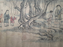 Load image into Gallery viewer, Kikyorai ji Emaki (Departure Speech Picture Scroll), 1863(?). A Japanese Rendition of Tao Yuanming Returning to Seclusion and other Scenes of his Life, Beautifully Painted on Silk in a Nanga Style
