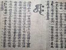 Load image into Gallery viewer, Dà Lè Jīngāng Bù Kōng Zhēnshí Sān Móyé Jīng Bōrě Bōluómì Duō Lǐ Qù Pǐn (The Great Blissful Vajra Unempty Truth Samaya Sutra, the Chapter on the Perfection of Wisdom and Principles), Circa 1185-1333. A  Printed Handscroll of the Rishu-kyō Sutra