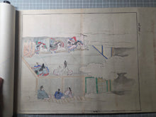 Load image into Gallery viewer, Genji Monogatari Emaki (The Tale of Genji Picture Scroll), Circa 1800-1900. A Monumental, 38-Foot-Long Manuscript Comprising of Chapters 33-54 of this Heian Classic, Painted in the Heian Style