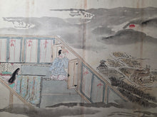 Load image into Gallery viewer, Genji Monogatari Emaki (The Tale of Genji Picture Scroll), Circa 1800-1900. A Monumental, 38-Foot-Long Manuscript Comprising of Chapters 33-54 of this Heian Classic, Painted in the Heian Style