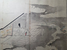 Load image into Gallery viewer, Genji Monogatari Emaki (The Tale of Genji Picture Scroll), Circa 1800-1900. A Monumental, 38-Foot-Long Manuscript Comprising of Chapters 33-54 of this Heian Classic, Painted in the Heian Style