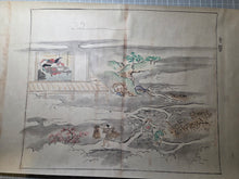 Load image into Gallery viewer, Genji Monogatari Emaki (The Tale of Genji Picture Scroll), Circa 1800-1900. A Monumental, 38-Foot-Long Manuscript Comprising of Chapters 33-54 of this Heian Classic, Painted in the Heian Style