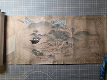 Load image into Gallery viewer, Nagoya Sanzaburo E Monogatari Maki (Nagoya Sanzaburo Picture Story Scroll), Circa 1688-1730. A Beautifully Illuminated Emakimono Handscroll in the Style of a Nara Ehon, with Nineteen Beautiful Paintings, Accentuated with Gold-Sprayed Borders