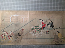 Load image into Gallery viewer, Nagoya Sanzaburo E Monogatari Maki (Nagoya Sanzaburo Picture Story Scroll), Circa 1688-1730. A Beautifully Illuminated Emakimono Handscroll in the Style of a Nara Ehon, with Nineteen Beautiful Paintings, Accentuated with Gold-Sprayed Borders