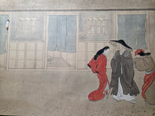 Load image into Gallery viewer, Nagoya Sanzaburo E Monogatari Maki (Nagoya Sanzaburo Picture Story Scroll), Circa 1688-1730. A Beautifully Illuminated Emakimono Handscroll in the Style of a Nara Ehon, with Nineteen Beautiful Paintings, Accentuated with Gold-Sprayed Borders
