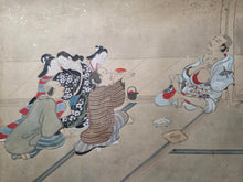 Load image into Gallery viewer, Nagoya Sanzaburo E Monogatari Maki (Nagoya Sanzaburo Picture Story Scroll), Circa 1688-1730. A Beautifully Illuminated Emakimono Handscroll in the Style of a Nara Ehon, with Nineteen Beautiful Paintings, Accentuated with Gold-Sprayed Borders