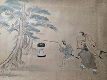 Load image into Gallery viewer, Nagoya Sanzaburo E Monogatari Maki (Nagoya Sanzaburo Picture Story Scroll), Circa 1688-1730. A Beautifully Illuminated Emakimono Handscroll in the Style of a Nara Ehon, with Nineteen Beautiful Paintings, Accentuated with Gold-Sprayed Borders