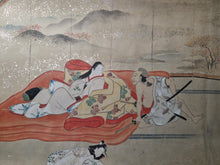 Load image into Gallery viewer, Nagoya Sanzaburo E Monogatari Maki (Nagoya Sanzaburo Picture Story Scroll), Circa 1688-1730. A Beautifully Illuminated Emakimono Handscroll in the Style of a Nara Ehon, with Nineteen Beautiful Paintings, Accentuated with Gold-Sprayed Borders