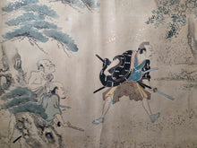 Load image into Gallery viewer, Nagoya Sanzaburo E Monogatari Maki (Nagoya Sanzaburo Picture Story Scroll), Circa 1688-1730. A Beautifully Illuminated Emakimono Handscroll in the Style of a Nara Ehon, with Nineteen Beautiful Paintings, Accentuated with Gold-Sprayed Borders