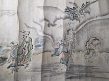 Load image into Gallery viewer, The Banquet of Xiwangmu, Circa 1750-1850. A Beautifully Painted Handscroll of The Queen Mother of the West, Taoist Immortals including Liu Haichan and an Immortal Flying on a Crane, the Queen Mother, and the Seven Lucky Gods