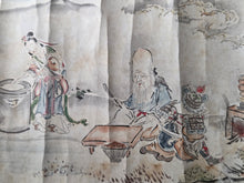 Load image into Gallery viewer, The Banquet of Xiwangmu, Circa 1750-1850. A Beautifully Painted Handscroll of The Queen Mother of the West, Taoist Immortals including Liu Haichan and an Immortal Flying on a Crane, the Queen Mother, and the Seven Lucky Gods