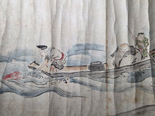 Load image into Gallery viewer, The Banquet of Xiwangmu, Circa 1750-1850. A Beautifully Painted Handscroll of The Queen Mother of the West, Taoist Immortals including Liu Haichan and an Immortal Flying on a Crane, the Queen Mother, and the Seven Lucky Gods