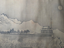 Load image into Gallery viewer, Kano Utsunenobu Shōshōhakkei (Kano Tsunenobu's Eight Views of Xiaoxiang), Circa 1700-1750. A Monumental Silk Landscape of the Eight Views of the Xiao and Xiang Rivers, in Bold Ink Wash Techniques