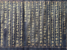 Load image into Gallery viewer, Hotoke Shuo Amida Kei (The Amitabha Sutra), Circa 794-1185. An Extraordinarily Rare, Miniature Illuminated Manuscript of the Blissful Land, with the Amida Triad in Seed Syllable Form