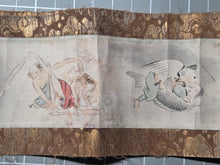 Load image into Gallery viewer, A Shunga Emakimono of Yokai, Legendary Creatures, Kami, and the Buddha, Circa 1800-1850. A Rare and Rather Unusual Erotic Scroll Featuring Twelve Pairings of Monsters and Deities