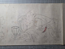 Load image into Gallery viewer, Emaki Tsuhi no Hinagata (Picture Scroll Models of Couples), After 1812. Two Scrolls of Black and White Ink Underdrawings of one of Hokusai’s Shunga Works, of Various Amorous Pairings