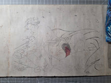 Load image into Gallery viewer, Emaki Tsuhi no Hinagata (Picture Scroll Models of Couples), After 1812. Two Scrolls of Black and White Ink Underdrawings of one of Hokusai’s Shunga Works, of Various Amorous Pairings