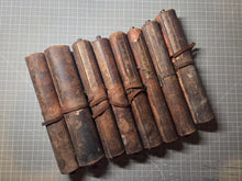 Load image into Gallery viewer, Myoho Renge Kyo, not after 1670. A Rare Woodblock Printed Set of the Lotus Sutra, Circa 1550-1670. Eight Scrolls Beautifully Printed on Mulberry Paper, in Eight Volumes