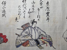 Load image into Gallery viewer, Sanjurokkasen Emakimono (Thirty-Six Immortals of Poetry Picture Scroll), Circa 1800-1850. A Rather Charming Handscroll Edition of this Poetical work, with 36 Paintings of Poets and Calligraphy