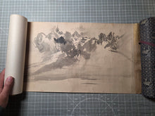 Load image into Gallery viewer, Kano Uyasunobu Emaki (Kano Yasunobu Picture Scroll), Circa 1660-1670. A Monumental Emakimono Handscroll with Fourteen Beautiful, and Large Ink Wash Paintings, totalling 12 Meters. Great Creatures, Landscapes, and More