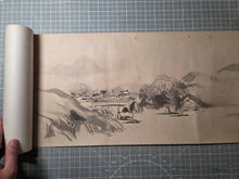 Load image into Gallery viewer, Kano Uyasunobu Emaki (Kano Yasunobu Picture Scroll), Circa 1660-1670. A Monumental Emakimono Handscroll with Fourteen Beautiful, and Large Ink Wash Paintings, totalling 12 Meters. Great Creatures, Landscapes, and More