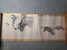 Load image into Gallery viewer, Fujii Shōrin Gakan (Fujii Shorin Painting Scroll), 1880. Emakimono with Twelve Large Sumi-E Ink Wash Paintings, of Animals and Nature Scenes, by a Student of the Maruyama-Shijo School