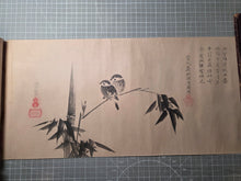 Load image into Gallery viewer, A Beautiful Handscroll of Calligraphy and Paintings, Being Masterful Copies after Several Great Calligraphy and Tea Masters of the Late Muromachi and Early Edo Periods, Circa 1650-1700. Twelve Examples of Paintings and Calligraphy