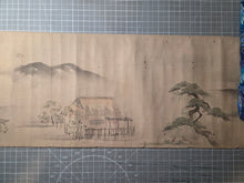 Load image into Gallery viewer, Kanō-ha Nihon Fūkeizu Makimono (Kano School Japanese Landscape Scroll), Circa 1650-1750. A Beautiful Landscape Emakimono Handscroll on Silk
