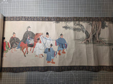 Load image into Gallery viewer, Imperial Procession for a Noble, Circa 1600-1700. A Beautifully Hand painted Emakimono Handscroll, With Dozens of Vibrantly Painted Figures, All Detailed, and with Gorgeous Landscapes