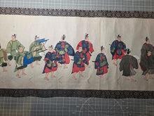 Load image into Gallery viewer, Imperial Procession for a Noble, Circa 1600-1700. A Beautifully Hand painted Emakimono Handscroll, With Dozens of Vibrantly Painted Figures, All Detailed, and with Gorgeous Landscapes