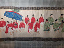 Load image into Gallery viewer, Imperial Procession for a Noble, Circa 1600-1700. A Beautifully Hand painted Emakimono Handscroll, With Dozens of Vibrantly Painted Figures, All Detailed, and with Gorgeous Landscapes