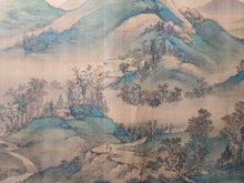Load image into Gallery viewer, Shiki Sansui-zu Makimono (Four Seasons Landscape Scroll), 1866. An Emakimono Handscroll Depicting a Breathtakingly Painted Landscape of Mountains, Rivers, and More on Silk, In the Shan Shui Style of Painting, with Vivid Colors