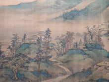 Load image into Gallery viewer, Shiki Sansui-zu Makimono (Four Seasons Landscape Scroll), 1866. An Emakimono Handscroll Depicting a Breathtakingly Painted Landscape of Mountains, Rivers, and More on Silk, In the Shan Shui Style of Painting, with Vivid Colors