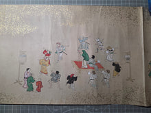 Load image into Gallery viewer, Jū ni-kagetsu Nenjū Gyōji Emakimono Eiichi chō (The Twelve Months of the Year Events Picture Scroll by Hanabusa Itchō), Circa 1680-1724. 12 Beautiful Paintings, Lavishly Decorated and Illuminated in the Style of a Nara Emaki. Over Six Meters Long