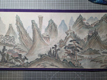 Load image into Gallery viewer, Tentaizan Zenzu (A Complete Map of Mt. Tiantai), Circa 1800-1868. An Emakimono Handscroll Depicting a Magnificent Landscape View of Tiantai Mountain, painted in the Southern School Style