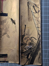 Load image into Gallery viewer, Tanzaku Paintings by Gyotai, Circa 1894-1934. Twelve Opulently Illuminated Paintings in a Rare Strip Format, and Stored in a Magnificent Lacquerware Box bearing the Emblem of the Japanese Imperial Family and Government