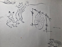 Load image into Gallery viewer, Chōjū Jinbutsu Giga (Animal-Person Caricatures), Circa 1815-1832. An Extremely Rare Emakimono Handscroll Copied After the Original Kozan-ji Temple Example, With Numerous Ink Paintings of Animals Performing as Humans.