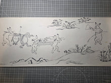 Load image into Gallery viewer, Chōjū Jinbutsu Giga (Animal-Person Caricatures), Circa 1815-1832. An Extremely Rare Emakimono Handscroll Copied After the Original Kozan-ji Temple Example, With Numerous Ink Paintings of Animals Performing as Humans.