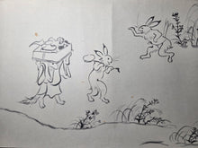 Load image into Gallery viewer, Chōjū Jinbutsu Giga (Animal-Person Caricatures), Circa 1815-1832. An Extremely Rare Emakimono Handscroll Copied After the Original Kozan-ji Temple Example, With Numerous Ink Paintings of Animals Performing as Humans.