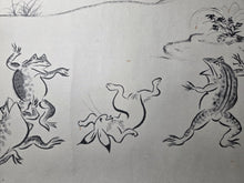 Load image into Gallery viewer, Chōjū Jinbutsu Giga (Animal-Person Caricatures), Circa 1815-1832. An Extremely Rare Emakimono Handscroll Copied After the Original Kozan-ji Temple Example, With Numerous Ink Paintings of Animals Performing as Humans.