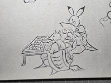 Load image into Gallery viewer, Chōjū Jinbutsu Giga (Animal-Person Caricatures), Circa 1815-1832. An Extremely Rare Emakimono Handscroll Copied After the Original Kozan-ji Temple Example, With Numerous Ink Paintings of Animals Performing as Humans.